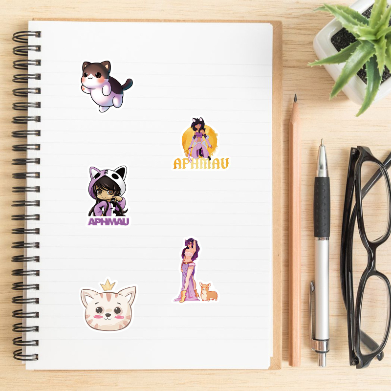 50pcs Cute Kawaii Aphmau stickers aphmauplush graffiti Stickers for DIY Luggage Laptop Skateboard Bicycle Sticker
