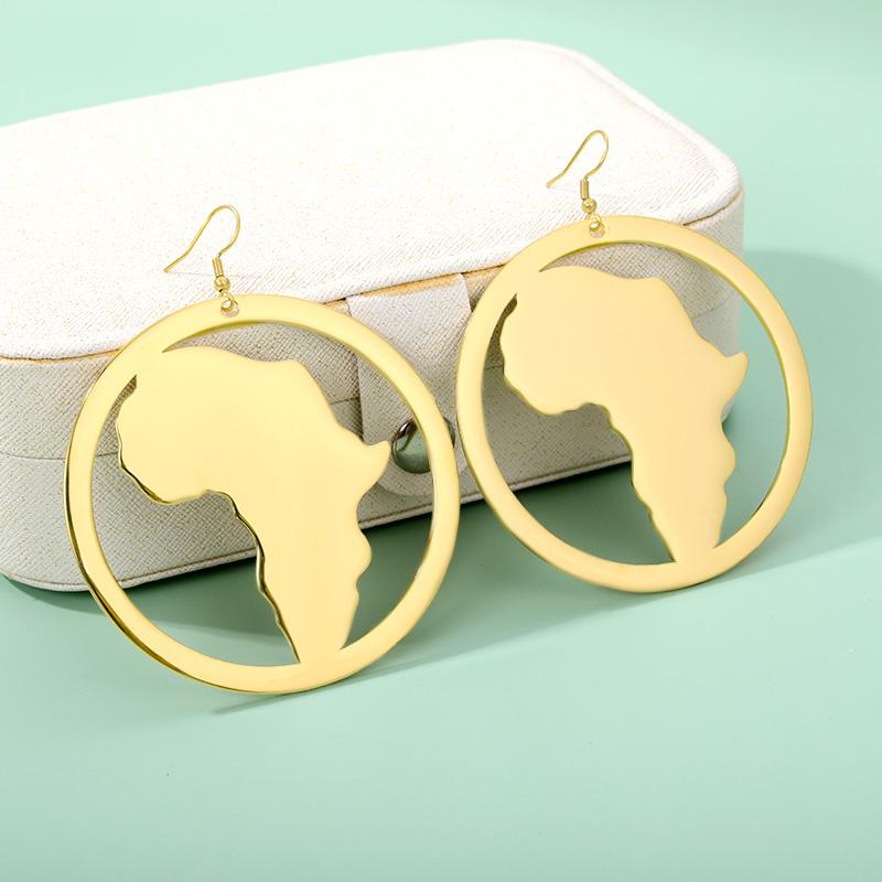Hoop & Huggie African Map Earring Stud Earrings For Women Gold Color Big Stainless Steel Fashion Jewelry Ethnic GiftsHoop
Hoop & Huggie African Map Earring Stud Earrings For Women Gold Color Big Stainless Steel Fashion Jewelry Ethnic GiftsHoop
