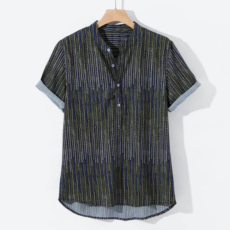 Hawaii Shirts Men Short Sleeve Henley Retro Striped Printing Male Blouse Camisa Estampada Hombre Drop C Men's Casual, As pic
Hawaii Shirts Men Short Sleeve Henley Retro Striped Printing Male Blouse Camisa Estampada Hombre Drop C Men's Casual, As pic