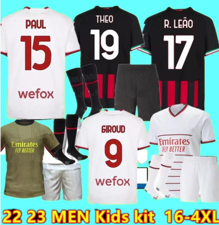 22 23 soccer jersey AC MILANS GIROUD DE KETELAERE R. LEAO BENNACER KESSIE ROMAGNOLI CALHANOGLU TONALI REBIC THEO 2022 2023 IBRAHIMOVIC football shirt men kids kit away, 22/23 kids away
22 23 soccer jersey AC MILANS GIROUD DE KETELAERE R. LEAO BENNACER KESSIE ROMAGNOLI CALHANOGLU TONALI REBIC THEO 2022 2023 IBRAHIMOVIC football shirt men kids kit away, 22/23 kids away