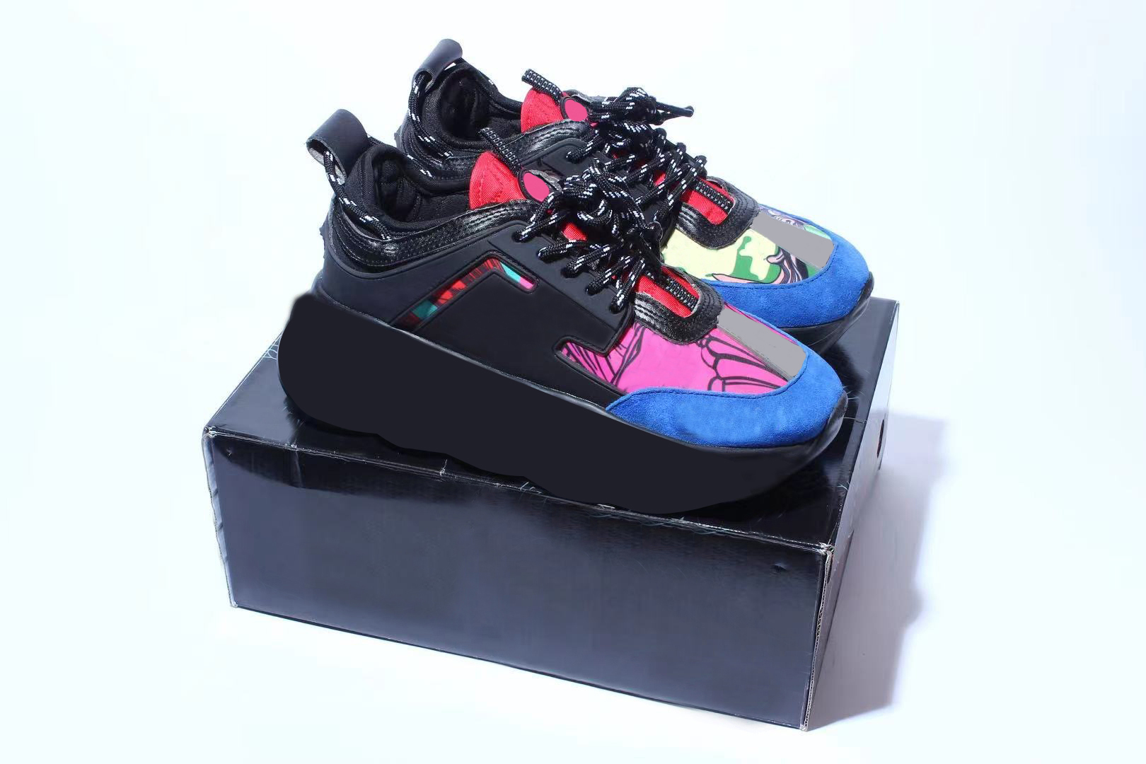 Italy Designer Sneakers Chain Reaction Casual Shoes Fashion Reflective Trainers Men Women Sneaker Triple Black White Multi-Color Suede Shoe, 34
Italy Designer Sneakers Chain Reaction Casual Shoes Fashion Reflective Trainers Men Women Sneaker Triple Black White Multi-Color Suede Shoe, 34