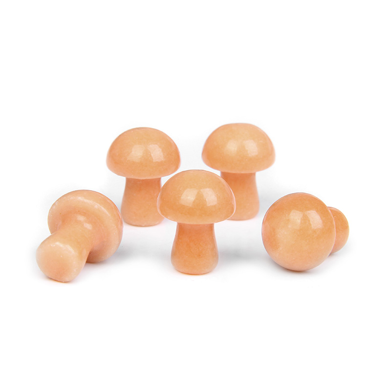 2cm Mushroom Stone Carved Natural Quartzs Crystal Healing Reiki Decoration Craft Home Decor Room Ornament