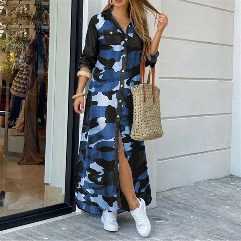 Print Party Wear Temperament Long Dress Spring And Summer Button Lapel Retro 210421, Yellow flower
Print Party Wear Temperament Long Dress Spring And Summer Button Lapel Retro 210421, Yellow flower