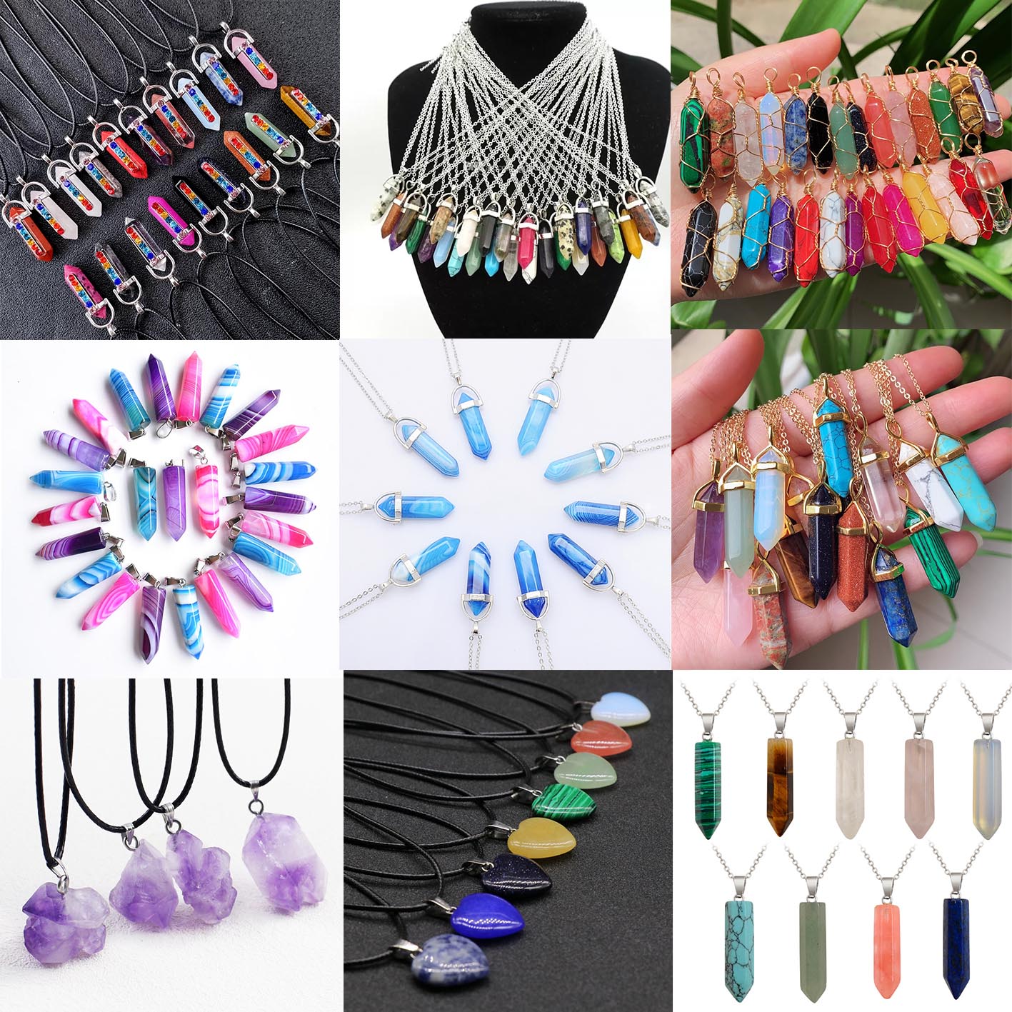 Natural Stone Reiki Healing Necklace Hexagonal Bullet opal Amethysts Rose Quartz Pink Crystal Chakra Pendulum Necklace
Natural Stone Reiki Healing Necklace Hexagonal Bullet opal Amethysts Rose Quartz Pink Crystal Chakra Pendulum Necklace
