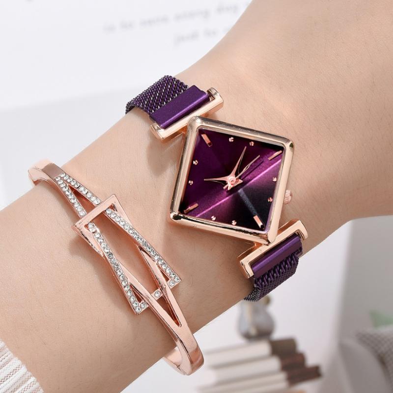 Wristwatches Fashion Women Square Watch Luxury Ladies Quartz Magnet Buckle Gradient Color Watches Relogio Feminino For Gift Clock 2022, White
Wristwatches Fashion Women Square Watch Luxury Ladies Quartz Magnet Buckle Gradient Color Watches Relogio Feminino For Gift Clock 2022, White