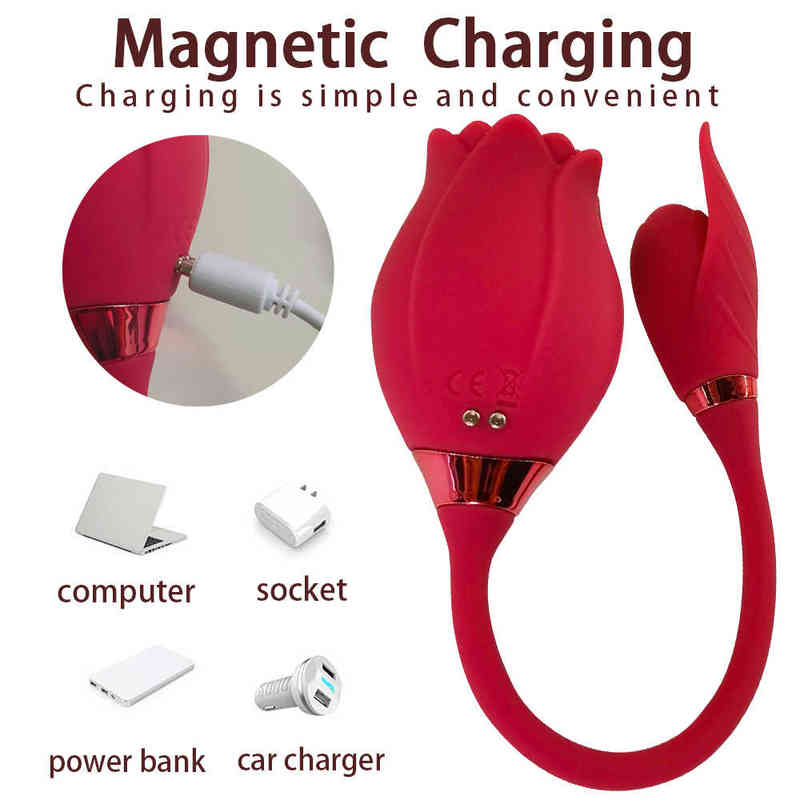 NXY Vibrators Sexy Toy Clitoral g Spot Silicon 3 in 1 Tongue Sucking Rose Women 0411