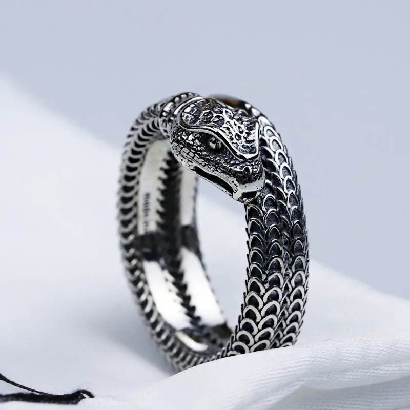 luxury designer Jewelry mens Lovers Ring fashion classic Snake Ring designers Men and Women rings 925 Sterling Silver hiphop ringe with box