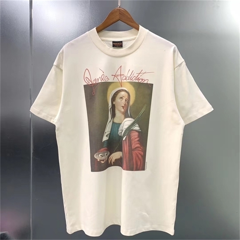 Summer Vintage Our Lady Digital Printing T-shirt Men Women High Quality Oversized Hip-hop Urban Streetwear BROCKUM T Shirt 210420