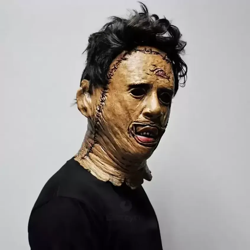 Texas Chainsaw Massacre Leatherface Masks Latex Scary Movie Halloween Cosplay Costume Party Event Props Toys Carnival Mask 825
Texas Chainsaw Massacre Leatherface Masks Latex Scary Movie Halloween Cosplay Costume Party Event Props Toys Carnival Mask 825