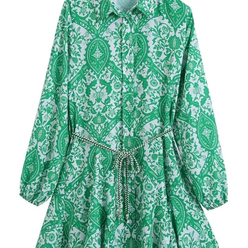 ZEVITY Women Fashion Paisley Floral Print Belt Mini Shirt Dress Female Chic Casual Big Swing Hem Pleat Green Vestidos DS9353 220517, As pic ds9353bb
ZEVITY Women Fashion Paisley Floral Print Belt Mini Shirt Dress Female Chic Casual Big Swing Hem Pleat Green Vestidos DS9353 220517, As pic ds9353bb