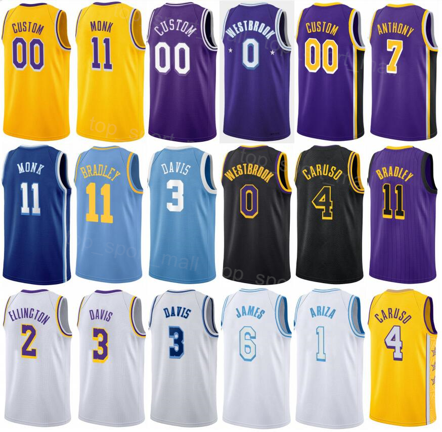 Screen Print Draft Pick Basketball Max Christie Jersey LeBron James 6 Russell Westbrook 0 Talen Horton-Tucker 5 Malik Monk 11 Austin Reaves 15 Color Man Woman Youth
