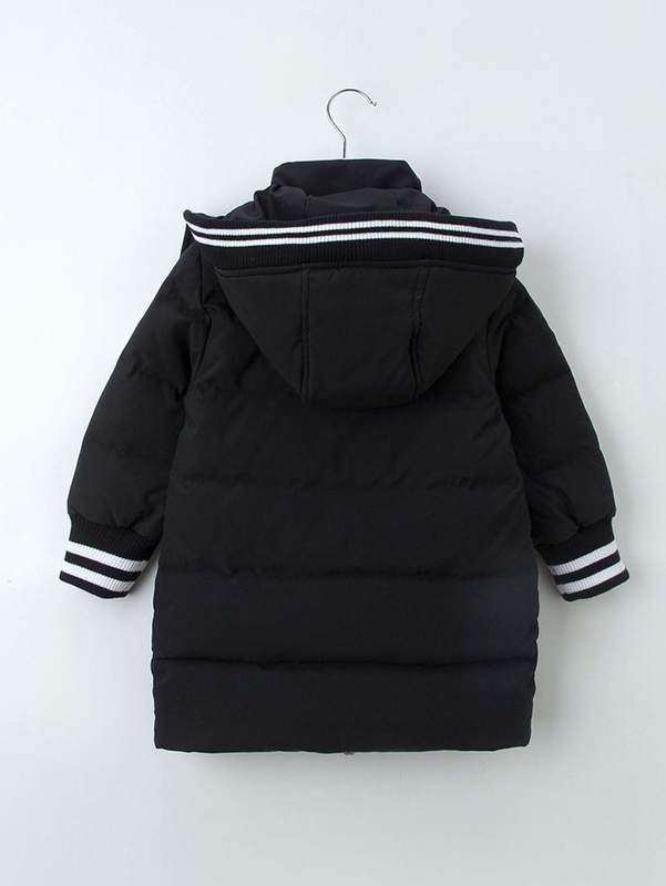 YINGZIFANG Toddler Boys Letter & Cartoon Graphic Down Coat SHE