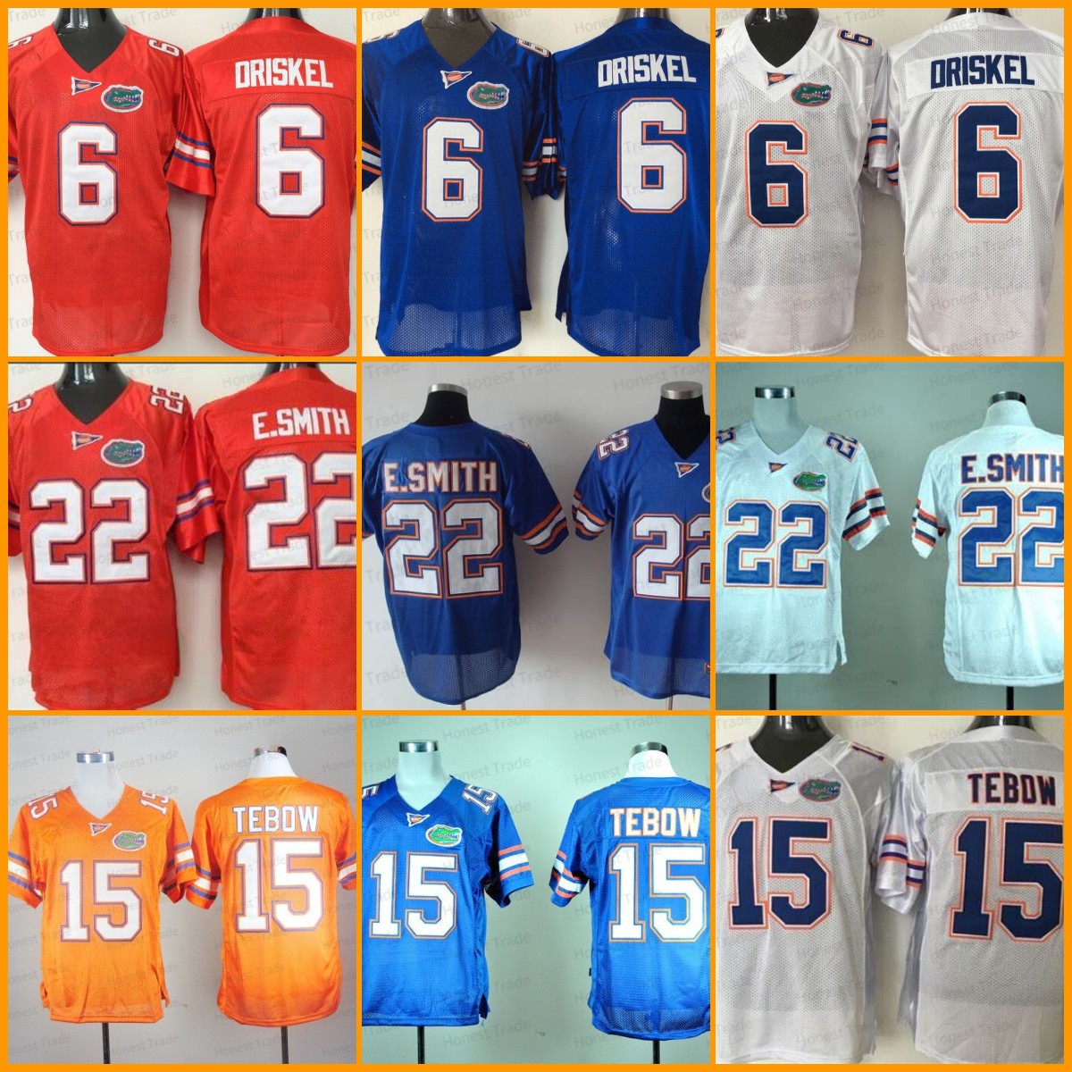 22 E. Smith NCAA Florida Gators College 15 Tim Tebow Jersey Men 22 Emmitt Smith 6 Jeff Driskel University Football Embroidery Jerseys Blue Orange White Top Quality, Men;as
22 E. Smith NCAA Florida Gators College 15 Tim Tebow Jersey Men 22 Emmitt Smith 6 Jeff Driskel University Football Embroidery Jerseys Blue Orange White Top Quality, Men;as