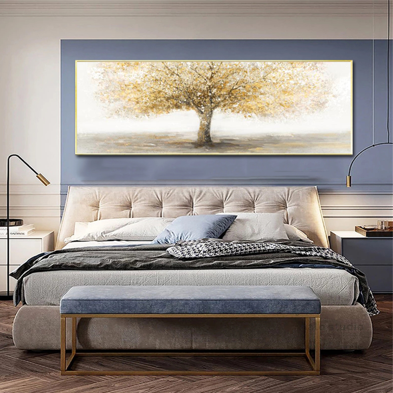 Golden Tree Posters Decorative Pictures Canvas Prints Wall Art For Living Room Modern Home Decor Bedside Abstract Painting