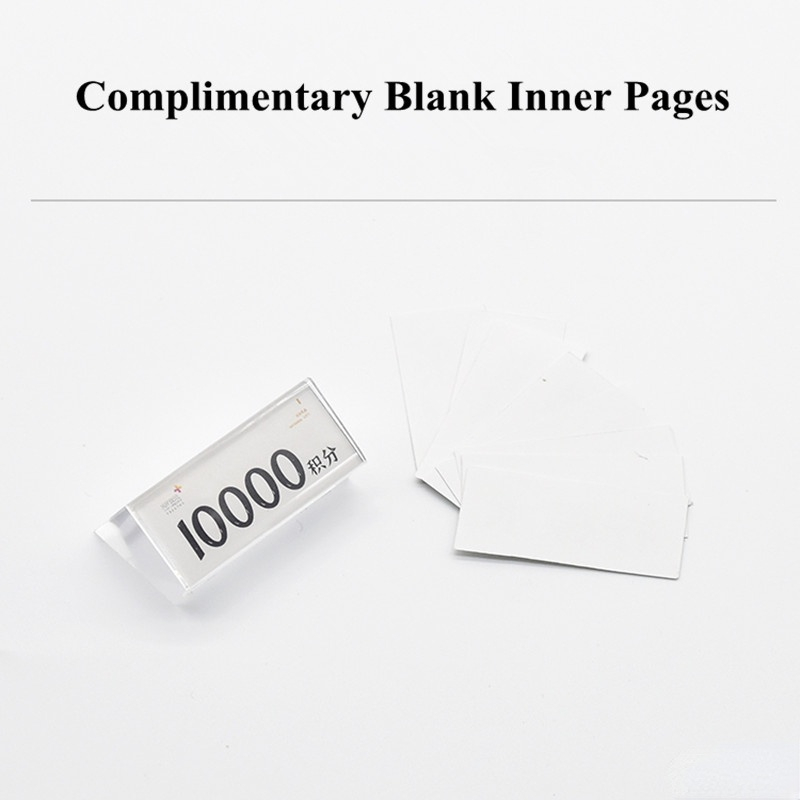 50x25mm Mini Slanted Clear Acrylic Price Tag Holder Display Stands Small Table Plastic Price Sign Label Paper Holder