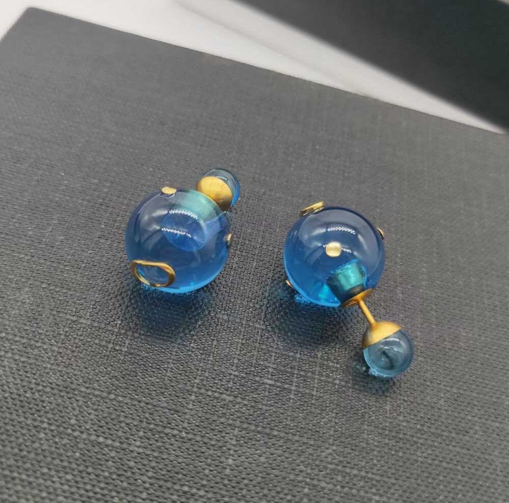 2022 Top quality Charm stud earring with blue color beads in 18k gold plated for women wedding jewelry gift have box stamp PS7734 
2022 Top quality Charm stud earring with blue color beads in 18k gold plated for women wedding jewelry gift have box stamp PS7734