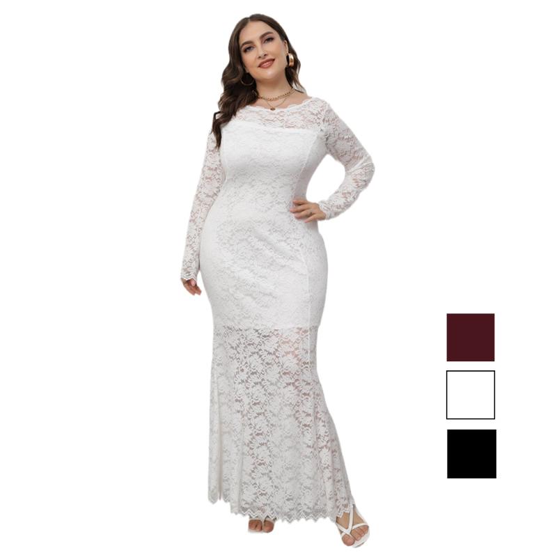 Plus Size Dresses Women O-neck Lace Solid Color Club Celebrity Evening Runway Party Long Trumpet Mermaid Spring Autumn Dress 5XLPlus, Black
Plus Size Dresses Women O-neck Lace Solid Color Club Celebrity Evening Runway Party Long Trumpet Mermaid Spring Autumn Dress 5XLPlus, Black