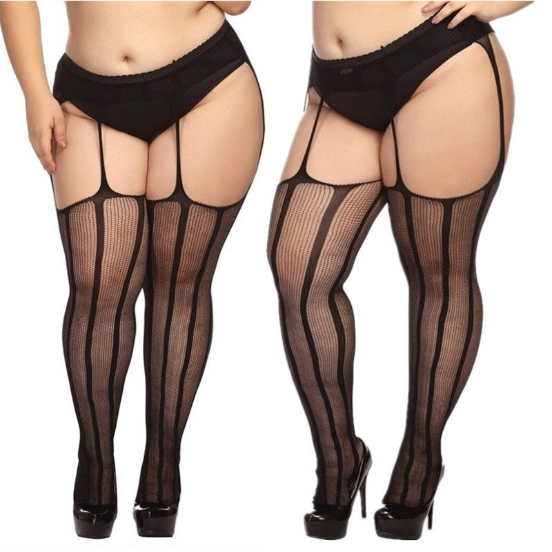 Large Big Plus Size Fat Womens Oversize Fishnet Black Stockings Open Crotchless Body Tight Pantyhose Exotic Sexy Erotic Lingerie 220505