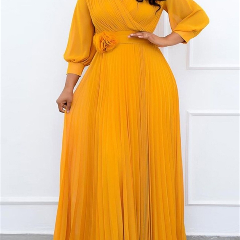 Women Long Dresses Pleated A Line Slim Fit Dress Elegant Spring Fall Fashion Big Size 4XL 5XL Night Party Birthday Outfits 220613, Yellow
Women Long Dresses Pleated A Line Slim Fit Dress Elegant Spring Fall Fashion Big Size 4XL 5XL Night Party Birthday Outfits 220613, Yellow