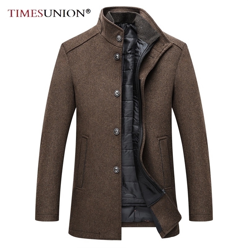 Mens wool winter coats jacke Thick Overcoats Topcoat Mens Single Breasted Coats And Jackets With Adjustable Vest 4 Colours M3XL 201120