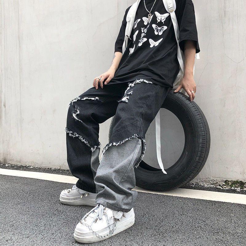 Men's Jeans Harajuku Contrast Men's Trousers Korean Style High Street Loose Patchworked Couple Pants With Tassel Edge Unisex JeansMen's, Black
Men's Jeans Harajuku Contrast Men's Trousers Korean Style High Street Loose Patchworked Couple Pants With Tassel Edge Unisex JeansMen's, Black