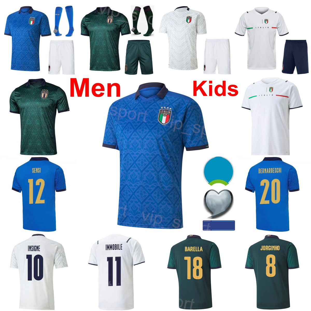 Men Kids National Team Italia Soccer 10 Lorenzo Insigne Jersey 17 Ciro Immobile 9 Andrea Belotti Leonardo Bonucci Federico Chiesa BARELLA Football Shirt Kits
Men Kids National Team Italia Soccer 10 Lorenzo Insigne Jersey 17 Ciro Immobile 9 Andrea Belotti Leonardo Bonucci Federico Chiesa BARELLA Football Shirt Kits
