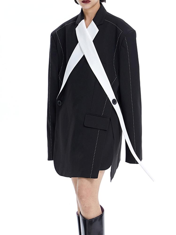 Women's Suits & Blazers Female Spring Clothing Style Patchwork Colorblcok Jacket For Women Notched Collar Long Sleeve StraightWomen's, Black
Women's Suits & Blazers Female Spring Clothing Style Patchwork Colorblcok Jacket For Women Notched Collar Long Sleeve StraightWomen's, Black