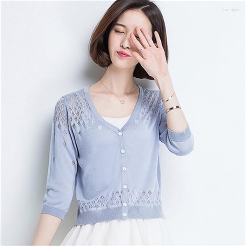 Women' Knits & Tees 2022 Vintage Casual All-Match Sweaters ImitatioIce Silk Knitted Cardigan Short Coat Summer Thin 3/4 Sleeve Shawl ZY5653, Green
Women' Knits & Tees 2022 Vintage Casual All-Match Sweaters ImitatioIce Silk Knitted Cardigan Short Coat Summer Thin 3/4 Sleeve Shawl ZY5653, Green