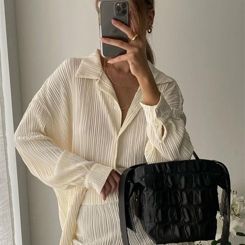 Clacive Causal Loose Home Suit Autumn Long Sleeve Blouse With High Wasit Pants Set Women Elegant Pleated Beige 2 Piece Pant Sets 220811, Green sets
Clacive Causal Loose Home Suit Autumn Long Sleeve Blouse With High Wasit Pants Set Women Elegant Pleated Beige 2 Piece Pant Sets 220811, Green sets