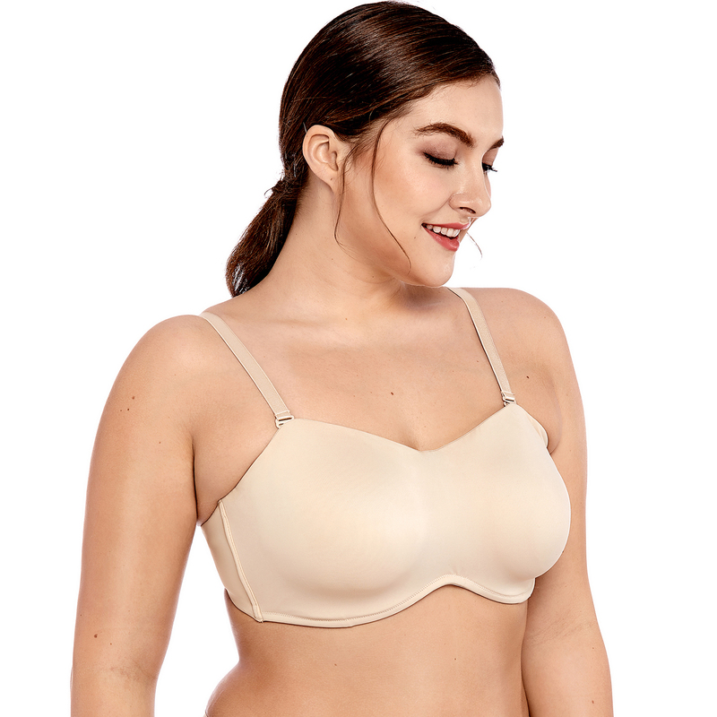 Women's Smooth Seamless Invisible Underwire Strapless Minimizer Bra 220511