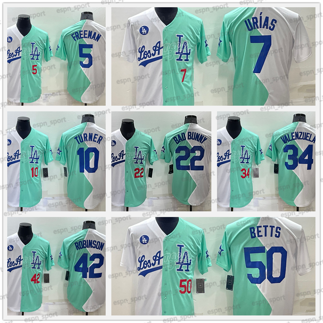 Mookie Betts Bad Bunny Dodgers 2021 City Connect Jersey Cody Bellinger Max Muncy Max Scherzer Trea Turner Zach McKinstry Julio Urias Kershaw Taylor Jerseys, Mens cool base
Mookie Betts Bad Bunny Dodgers 2021 City Connect Jersey Cody Bellinger Max Muncy Max Scherzer Trea Turner Zach McKinstry Julio Urias Kershaw Taylor Jerseys, Mens cool base