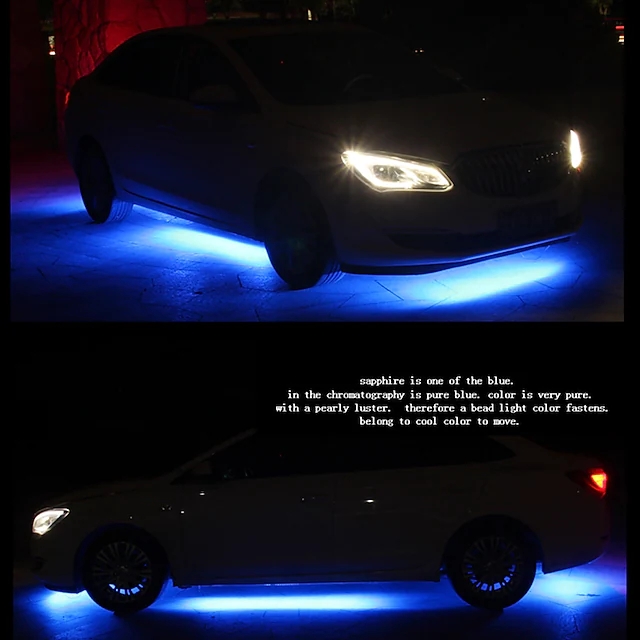 100W 5050 SMD LED IP68 Waterproof Car Underbody Light LED Decorative Lamp Auto RGB Underglow Flexible Strip Voice APP Control