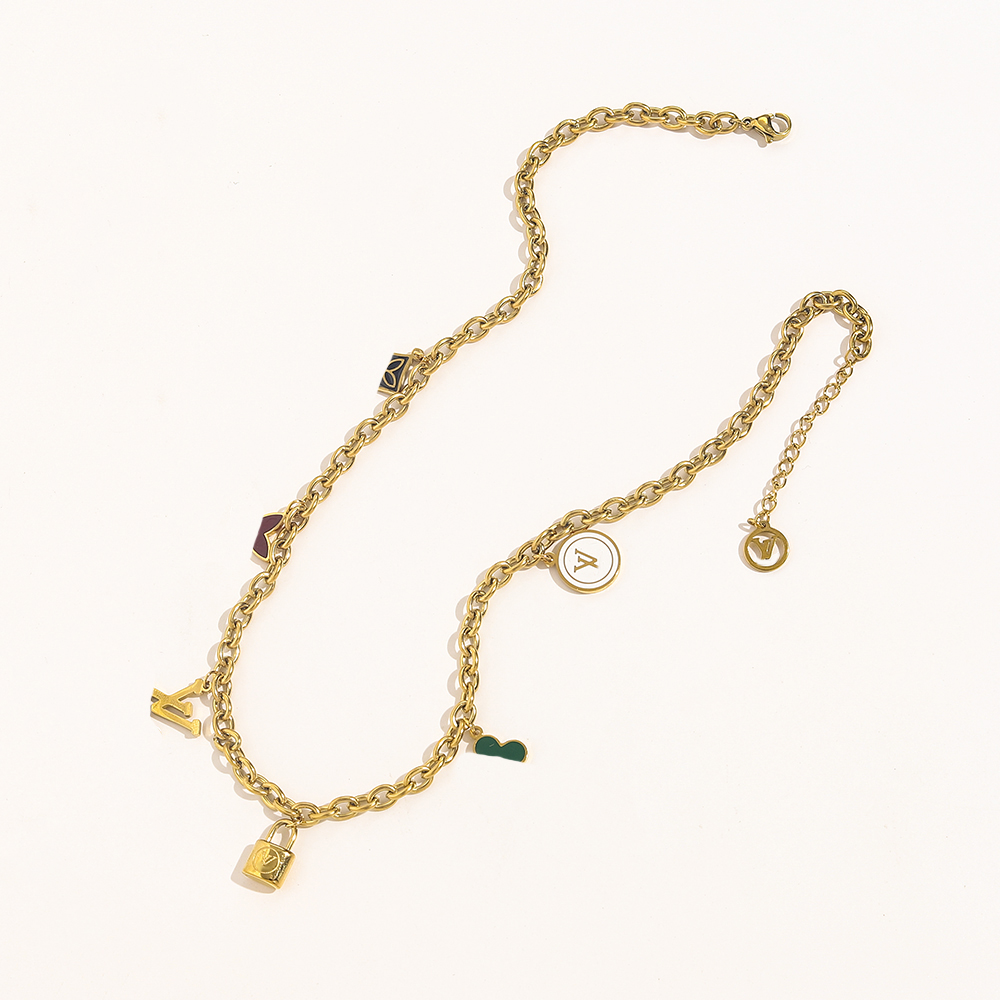 18K Gold Plated Stainless Steel Designer Necklaces Choker Chain Letter Pendants Fashion Women Necklace Wedding Jewelry Accessories ZG1499
18K Gold Plated Stainless Steel Designer Necklaces Choker Chain Letter Pendants Fashion Women Necklace Wedding Jewelry Accessories ZG1499
