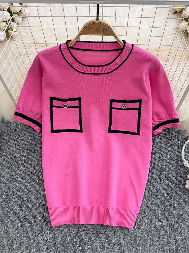 Summer Women All-match Thin Pullover Knitting Sweater Tops 2022 New O-neck Short Sleeve Pocket Deco Casual Knitted Jumper, Green
Summer Women All-match Thin Pullover Knitting Sweater Tops 2022 New O-neck Short Sleeve Pocket Deco Casual Knitted Jumper, Green