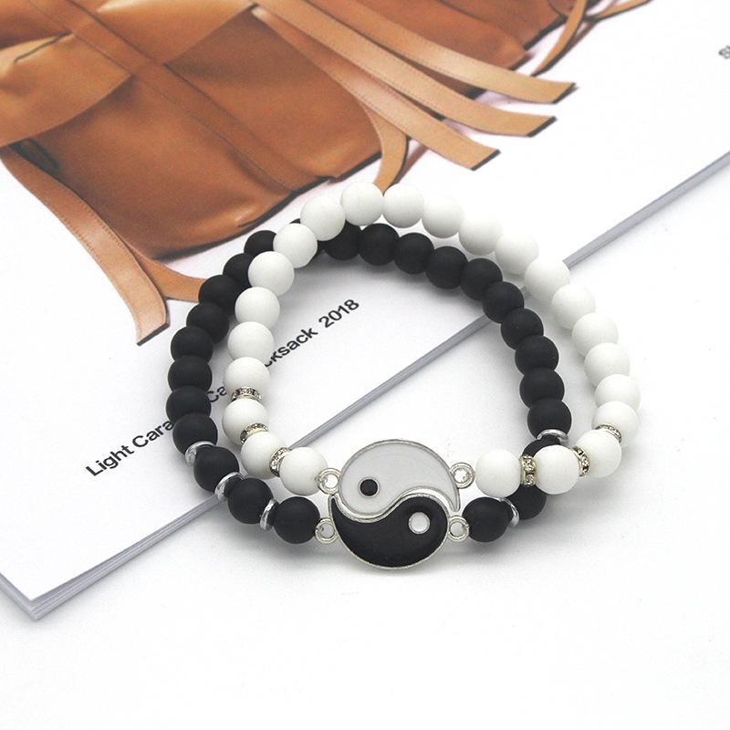 Charm Bracelets Simple Yin Yang Tai Chi Natural Stone Beads For Women Men Friends Hand String Personality Lovers Bracelet
Charm Bracelets Simple Yin Yang Tai Chi Natural Stone Beads For Women Men Friends Hand String Personality Lovers Bracelet