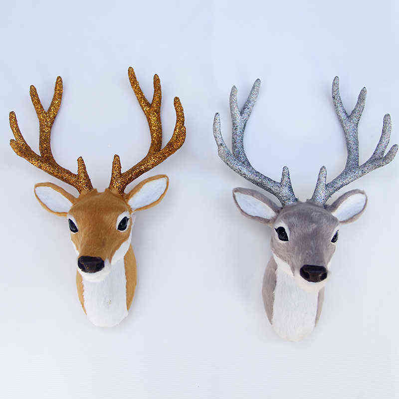 Simulation Plush Elk Wall Mount Reindeer Deer Head Doll Realistic Deer Antlers Wall Decoration Home Party Christmas Decor L220531
Simulation Plush Elk Wall Mount Reindeer Deer Head Doll Realistic Deer Antlers Wall Decoration Home Party Christmas Decor L220531