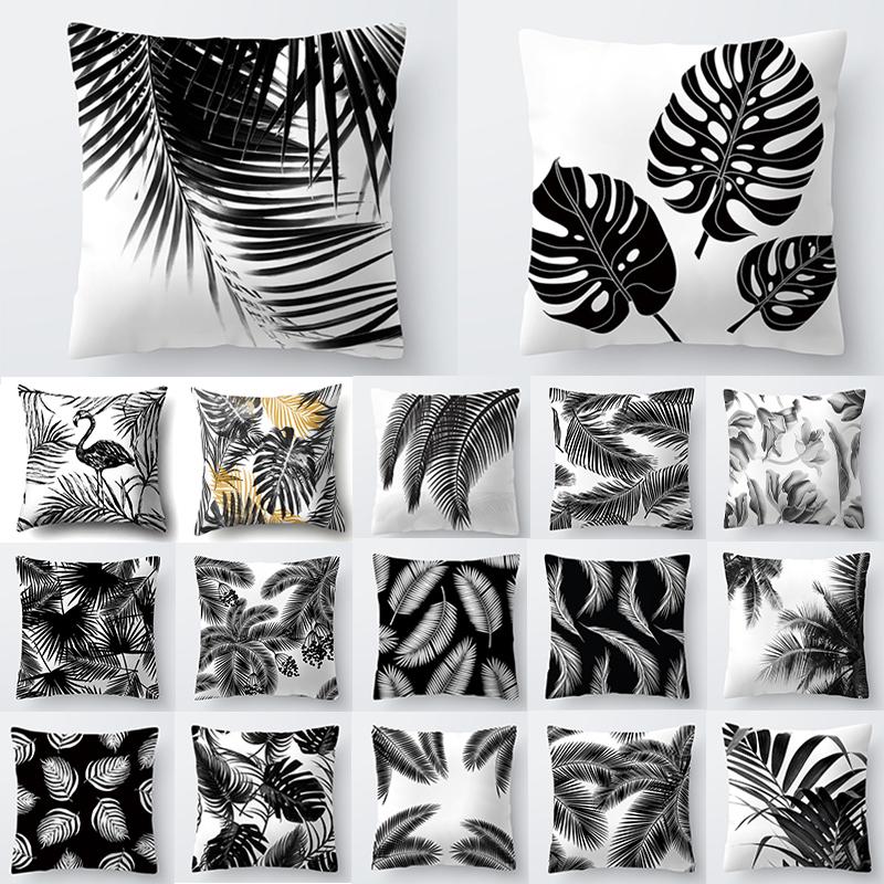 Cushion/Decorative Pillow Nordic Decoration Home Tropical Cushion Cover Black White Plant Leaves Decor Throw Sofa
Cushion/Decorative Pillow Nordic Decoration Home Tropical Cushion Cover Black White Plant Leaves Decor Throw Sofa