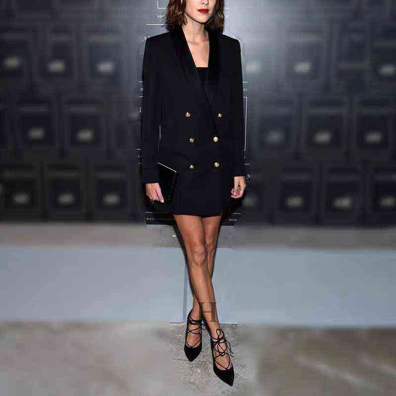 High Quality Dark Blue Pink Blazer Dress Women Double Breasted Button Black White Satin Scarf Collar Long Blazer Dress J220813, Sky blue.
High Quality Dark Blue Pink Blazer Dress Women Double Breasted Button Black White Satin Scarf Collar Long Blazer Dress J220813, Sky blue.