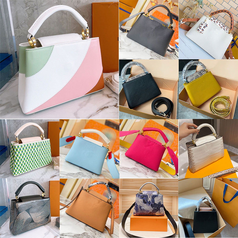 Luxurys capucines mini bb totes bag macaron collection ostrich leather handbag fashion flap crossbody top handle Ayers snakeskin tote