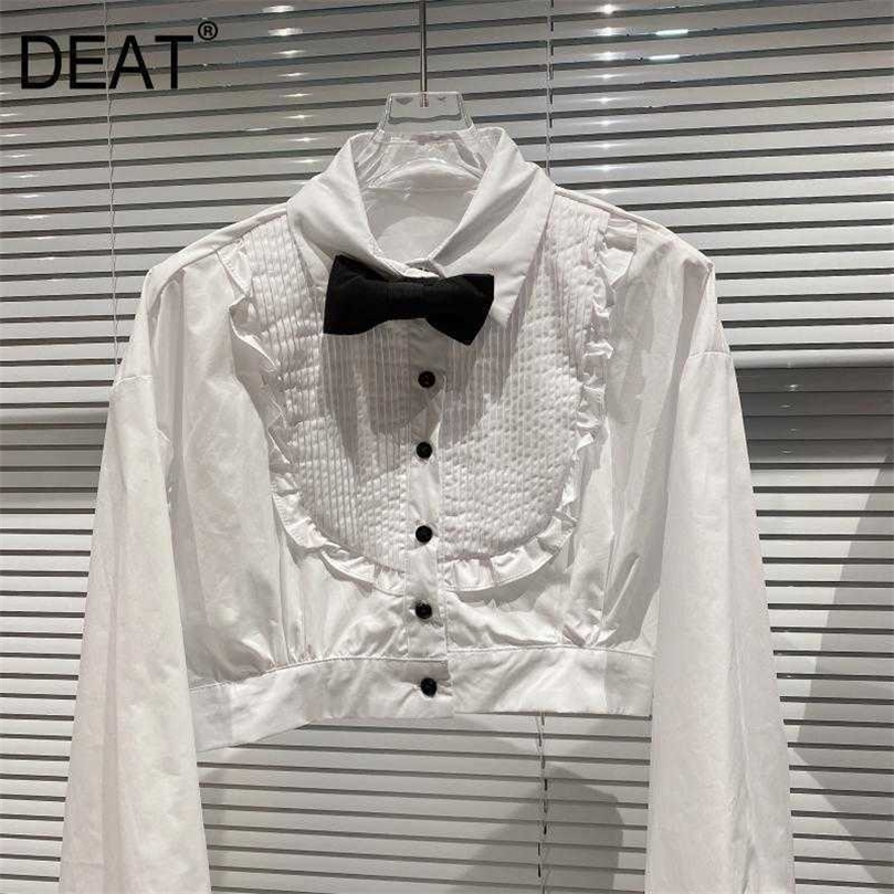 DEAT Spring Arrivals White Long Sleeve Single Breasted Turn-down Collar Bow Loose Fashion Temperament Women Shirt MZ830 210709
DEAT Spring Arrivals White Long Sleeve Single Breasted Turn-down Collar Bow Loose Fashion Temperament Women Shirt MZ830 210709