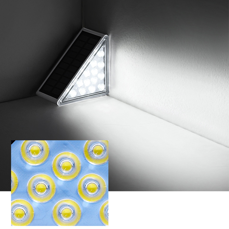 Solar Step Deck Lights Warm White/white Garden Landscape Balcony Fence Lights Outdoor Waterproof Path Stair Wall Lighting