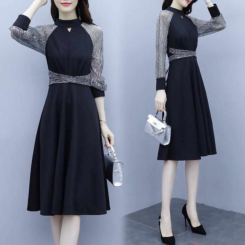 Casual Dresses Spring Fashion High Waist Knee Length Dress Women Long Sleeve Stand Collar Hollow Slim Patchwork Female DressesCasual, Black
Casual Dresses Spring Fashion High Waist Knee Length Dress Women Long Sleeve Stand Collar Hollow Slim Patchwork Female DressesCasual, Black