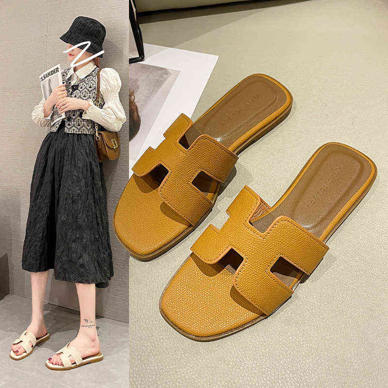 Flat Red 2022 Slippers Net Women Wear I-shaped Sandals Outside in Spring and Sum, Yellow
Flat Red 2022 Slippers Net Women Wear I-shaped Sandals Outside in Spring and Sum, Yellow