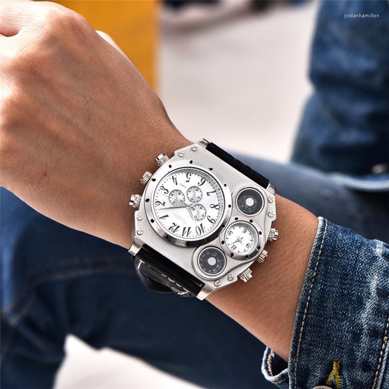 Wristwatches Oulm HP1349 Men Super Big Watch Large Dial Male Quartz Wristwatch Decorative Compass Luxury Men's Sport Wrist Watches, Brown
Wristwatches Oulm HP1349 Men Super Big Watch Large Dial Male Quartz Wristwatch Decorative Compass Luxury Men's Sport Wrist Watches, Brown