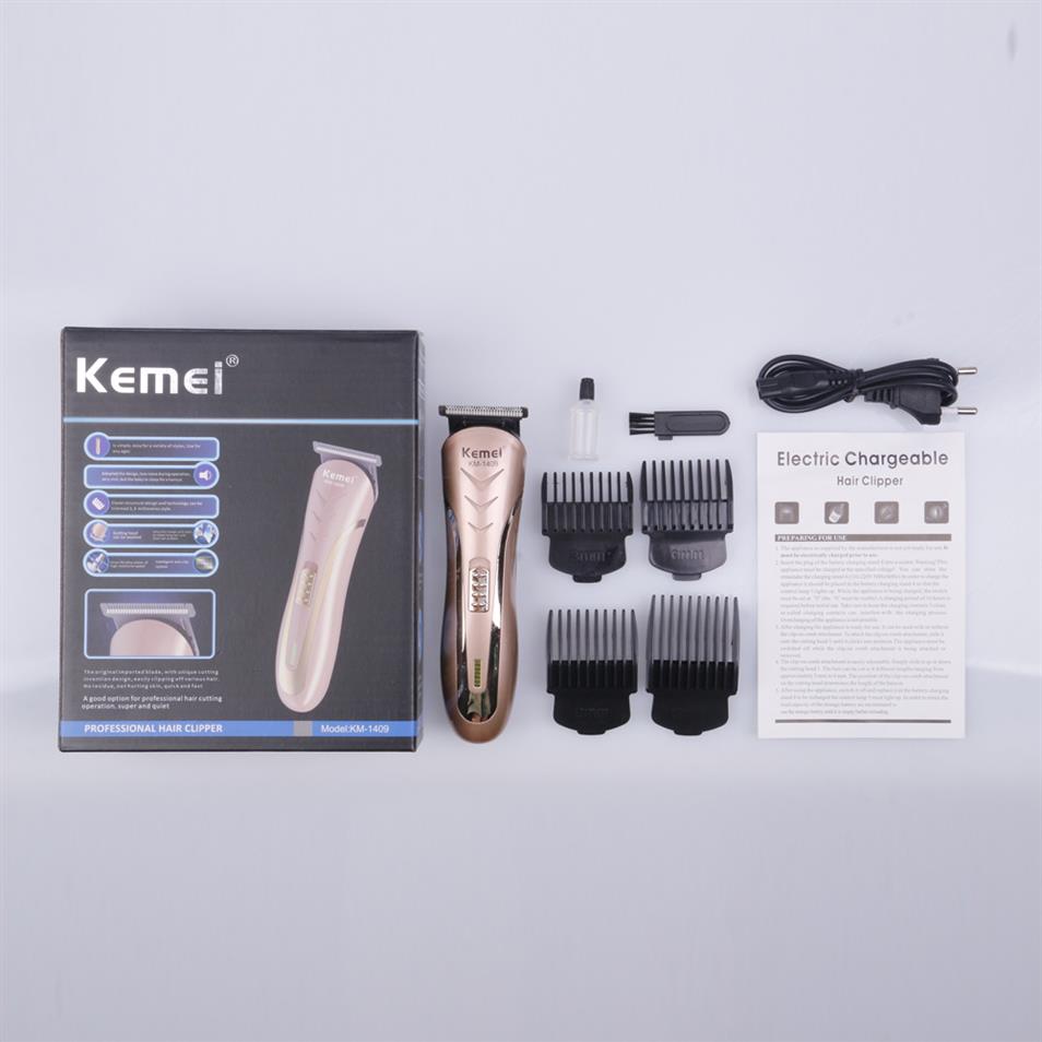 Epacket KM1409 Carbon Steel Men Beard Shaver Head Hair Trimmer Rechargeable Electric Razor Electric Clipper