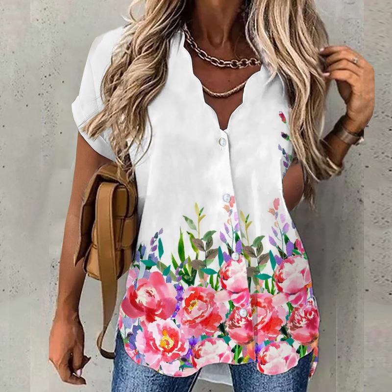Women' Blouses & Shirts Women Turn Down Collar Buttons Printed Loose Fashion Casual Vacation Floral Short Sleeve Black Baseball Shirt Women, Blue
Women' Blouses & Shirts Women Turn Down Collar Buttons Printed Loose Fashion Casual Vacation Floral Short Sleeve Black Baseball Shirt Women, Blue