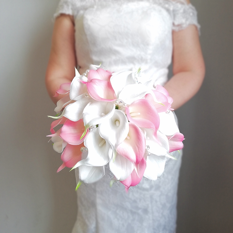 Round Wedding Flowers Pink White Calla Lilies Silk Bridal Bouquets De Mariage Artificial Pearls Crystal Party Decoration
Round Wedding Flowers Pink White Calla Lilies Silk Bridal Bouquets De Mariage Artificial Pearls Crystal Party Decoration