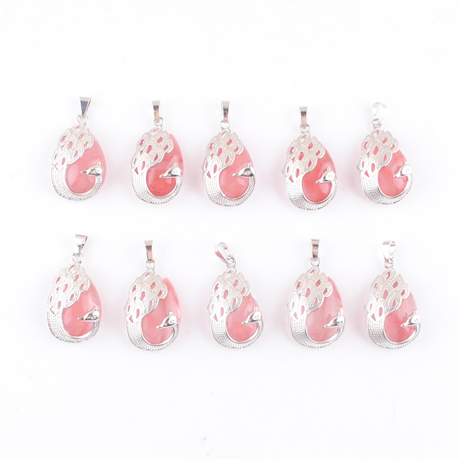 Natural Stone Peacock Pendant Watermelon Red Teardrop Cabochon Gemstone Animal Charm Europe Fashion Jewelry For Women Silver Plated DN4639
Natural Stone Peacock Pendant Watermelon Red Teardrop Cabochon Gemstone Animal Charm Europe Fashion Jewelry For Women Silver Plated DN4639