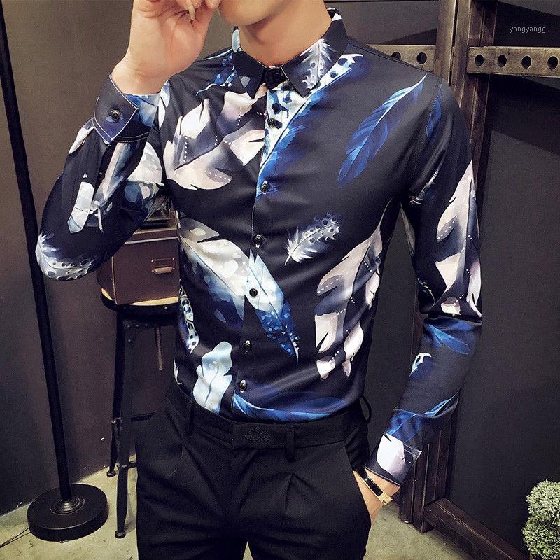 Men's Casual Shirts Slim Fit Feather Print Shirt Long Sleeve Dress Cotton Hawaii, Black
Men's Casual Shirts Slim Fit Feather Print Shirt Long Sleeve Dress Cotton Hawaii, Black