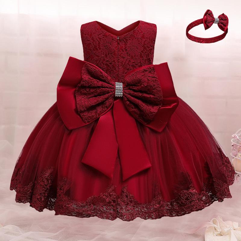 

Girl's Dresses 1st Birthday Dress For Baby Girls Party Tutu Clothes Born 1 2 Year Baptism Christening Gown Infant Lace Christmas CostumeGirl, Red